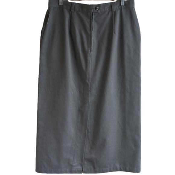 Vintage NWT cotton column skirt olive canvas denim sz 16 - Picture 2 of 5